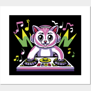 Dj Cute Cat Posters and Art